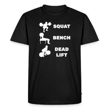 Squat Bench Deadlift - T-shirt Premium bio Homme - noir - Devant - Nico (187cm)