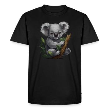 Koala Mignon Koala Ours - T-shirt Premium bio Homme - noir - Devant - Nico (187cm)