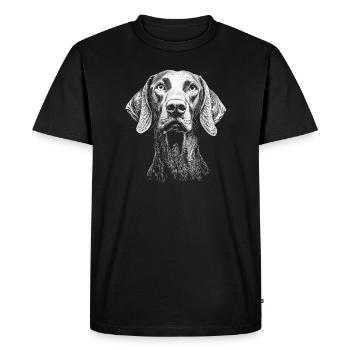 Braque de Weimar Portrait Chien de chasse Chiens de chasse Chiens - T-shirt Premium bio Homme - noir - Devant - Nico (187cm)