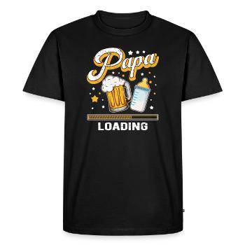 Papa Loading Father Fathers Beer Beer Drinker Father's Day - Men's Premium Organic T-Shirt - black - Front - Nico (187cm)