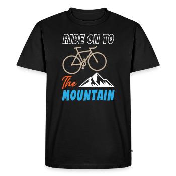 Ride On To The Mountain - Men's Premium Organic T-Shirt - black - Front - Nico (187cm)