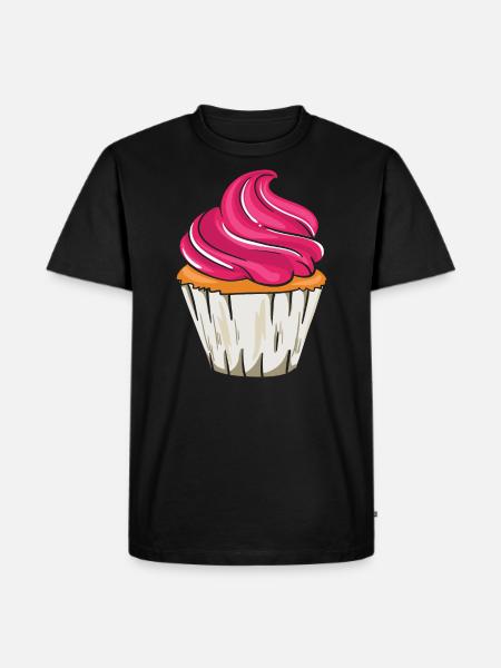 Cupcake muffin birthday gift cake - Men's Premium Organic T-Shirt - black