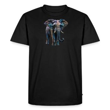 Éléphant irisant II - T-shirt Premium bio Homme - noir - Devant - Nico (187cm)