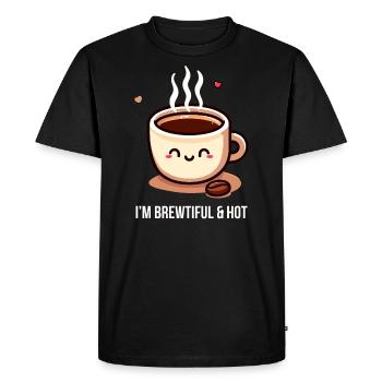 Infusé et chaud - T-shirt Premium bio Homme - noir - Devant - Nico (187cm)