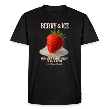 Fraise & Crème glacée - T-shirt Premium bio Homme - noir - Devant - Nico (187cm)