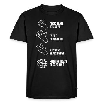 Scavenger Hunt Geocaching for a Geocacher - Men's Premium Organic T-Shirt - black - Front - Nico (187cm)