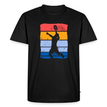 Retro Padel Player Padel Tennis Padeltennis - Men's Premium Organic T-Shirt - black - Front - Nico (187cm)