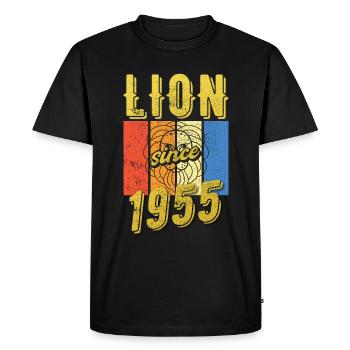 Léo 1955 Zodiac Cadeau d’anniversaire - T-shirt Premium bio Homme - noir - Devant - Nico (187cm)