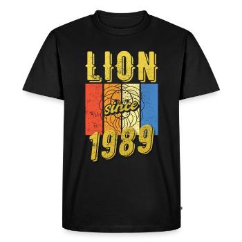 Léo 1989 Zodiac Cadeau d’anniversaire - T-shirt Premium bio Homme - noir - Devant - Nico (187cm)