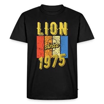 Léo 1975 Zodiac Cadeau d’anniversaire - T-shirt Premium bio Homme - noir - Devant - Nico (187cm)