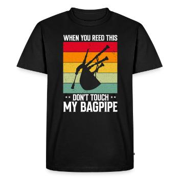 Bagpipe Design for Scotland Pride and Bagpipes - Men's Premium Organic T-Shirt - black - Front - Nico (187cm)