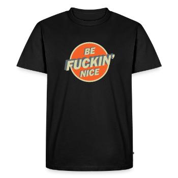 Be Nice - Men's Premium Organic T-Shirt - black - Front - Nico (187cm)