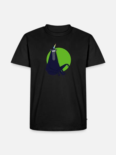 Lustiger Einhorn Affe - Männer Premium Bio T-Shirt - Schwarz