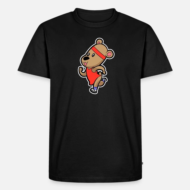 süßer Jogging Bär - Männer Premium Bio T-Shirt - Schwarz