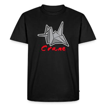 Red origami crane - Men's Premium Organic T-Shirt - black - Front - Nico (187cm)