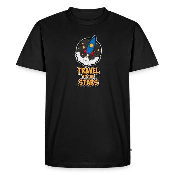 Voyage dans les étoiles - T-shirt Premium bio Homme - noir - Devant - Nico (187cm)