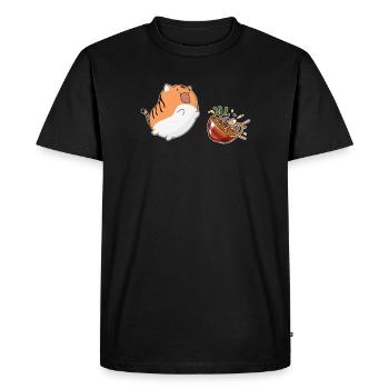 Kawaii chat chaton ramen nouilles japon anime - T-shirt Premium bio Homme - noir - Devant - Nico (187cm)