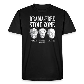 Zone stoïcienne sans drame Philosophie du stoïcisme - T-shirt Premium bio Homme - noir - Devant - Nico (187cm)