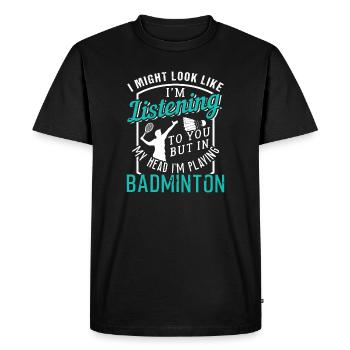 Badminton Federball - Men's Premium Organic T-Shirt - black - Front - Nico (187cm)