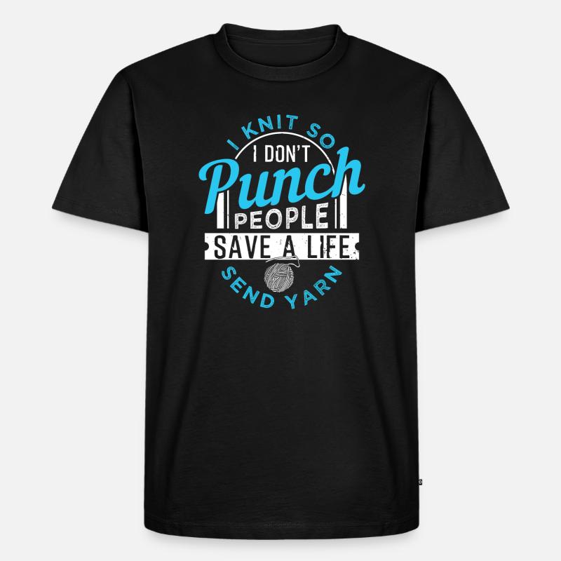 Stricken - Männer Premium Bio T-Shirt - Schwarz