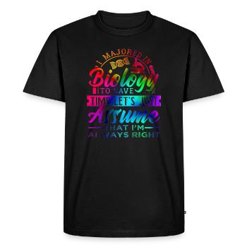 Biology - Men's Premium Organic T-Shirt - black - Front - Nico (187cm)