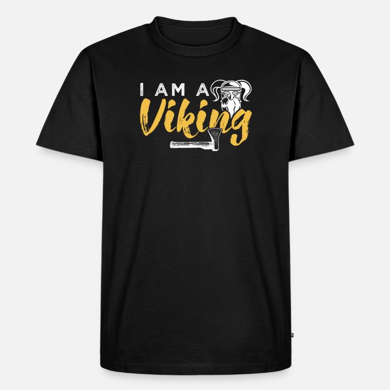 Wikinger - Männer Premium Bio T-Shirt - Schwarz