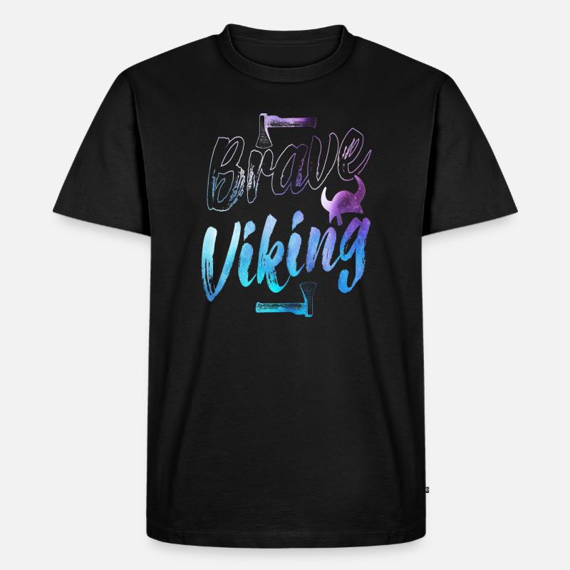 Wikinger - Männer Premium Bio T-Shirt - Schwarz