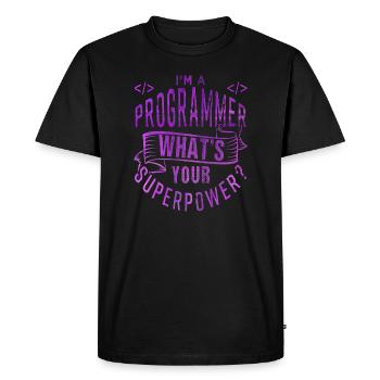 Programmer - Men's Premium Organic T-Shirt - black - Front - Nico (187cm)