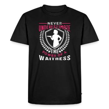 Serveuse - T-shirt Premium bio Homme - noir - Devant - Nico (187cm)