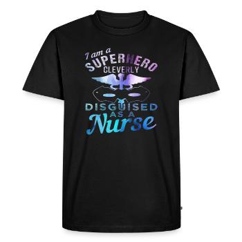 Nurse - Men's Premium Organic T-Shirt - black - Front - Nico (187cm)