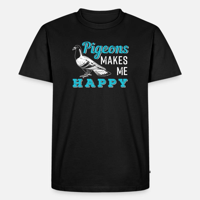 Taube - Männer Premium Bio T-Shirt - Schwarz