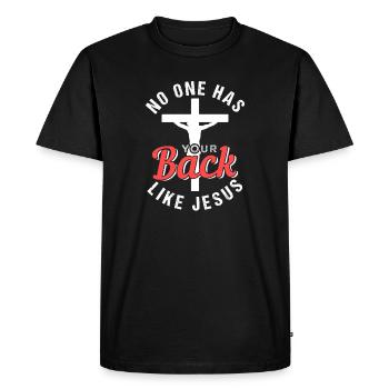 Jésus - T-shirt Premium bio Homme - noir - Devant - Nico (187cm)