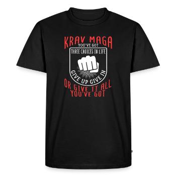 Krav Maga - Men's Premium Organic T-Shirt - black - Front - Nico (187cm)