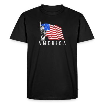 Amérique - T-shirt Premium bio Homme - noir - Devant - Nico (187cm)