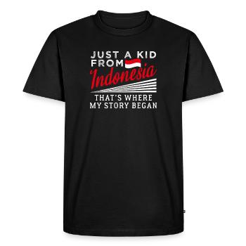 Indonésie - T-shirt Premium bio Homme - noir - Devant - Nico (187cm)