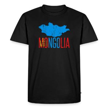 Mongolia - Men's Premium Organic T-Shirt - black - Front - Nico (187cm)