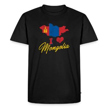 Mongolia - Men's Premium Organic T-Shirt - black - Front - Nico (187cm)
