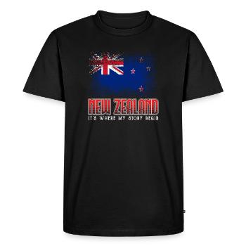 nouvelle-Zélande - T-shirt Premium bio Homme - noir - Devant - Nico (187cm)