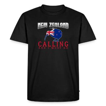 nouvelle-Zélande - T-shirt Premium bio Homme - noir - Devant - Nico (187cm)