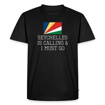 Seychelles - Men's Premium Organic T-Shirt - black - Front - Nico (187cm)