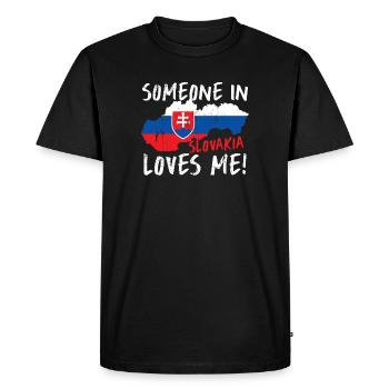Slovakia - Men's Premium Organic T-Shirt - black - Front - Nico (187cm)