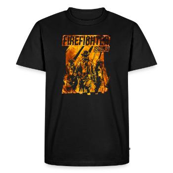 Firefighter hero - Men's Premium Organic T-Shirt - black - Front - Nico (187cm)
