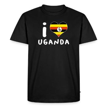 Uganda - Men's Premium Organic T-Shirt - black - Front - Nico (187cm)