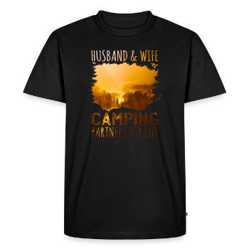 Camping couple - Men's Premium Organic T-Shirt - black - Front - Nico (187cm)