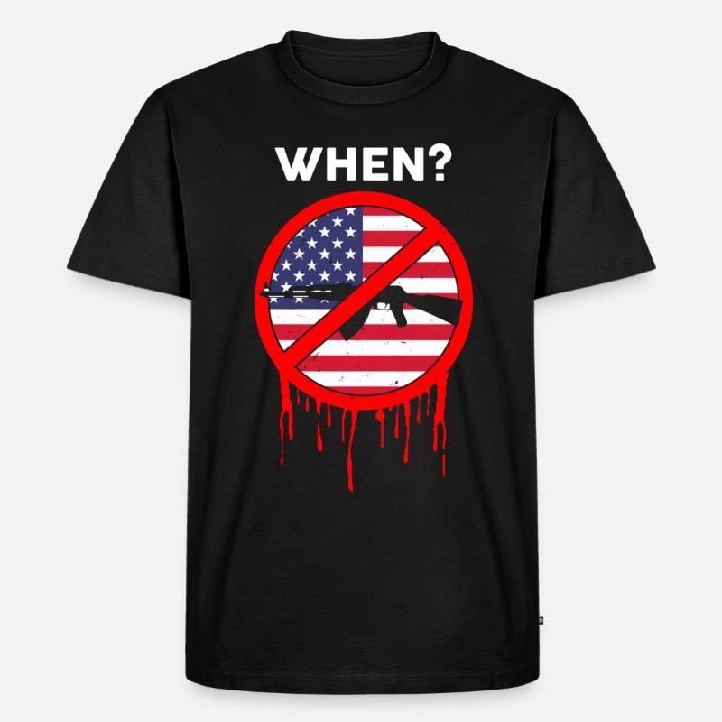 When? Gun Control Movement USA - Männer Premium Bio T-Shirt - Schwarz