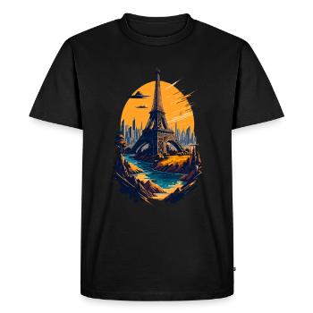 Tour abstraite de Paris - T-shirt Premium bio Homme - noir - Devant - Nico (187cm)