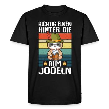 Yodelling behind the alpine pasture Toast - Men's Premium Organic T-Shirt - black - Front - Nico (187cm)