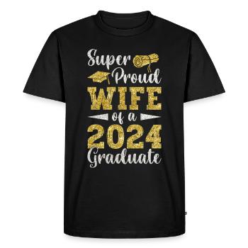 Fière épouse d’un étudiant diplômé de l’université 2024 - T-shirt Premium bio Homme - noir - Devant - Nico (187cm)