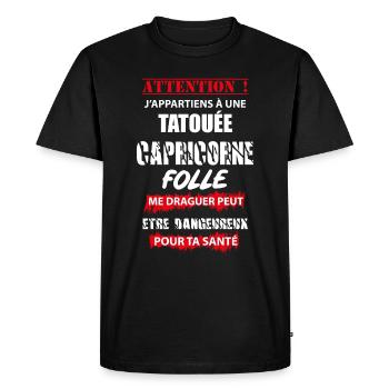 t shirt j appartiens a une femme - T-shirt Premium bio Homme - noir - Devant - Nico (187cm)