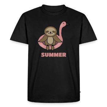 Summer, Sloth Lover, Summer Vibes - Men's Premium Organic T-Shirt - black - Front - Nico (187cm)